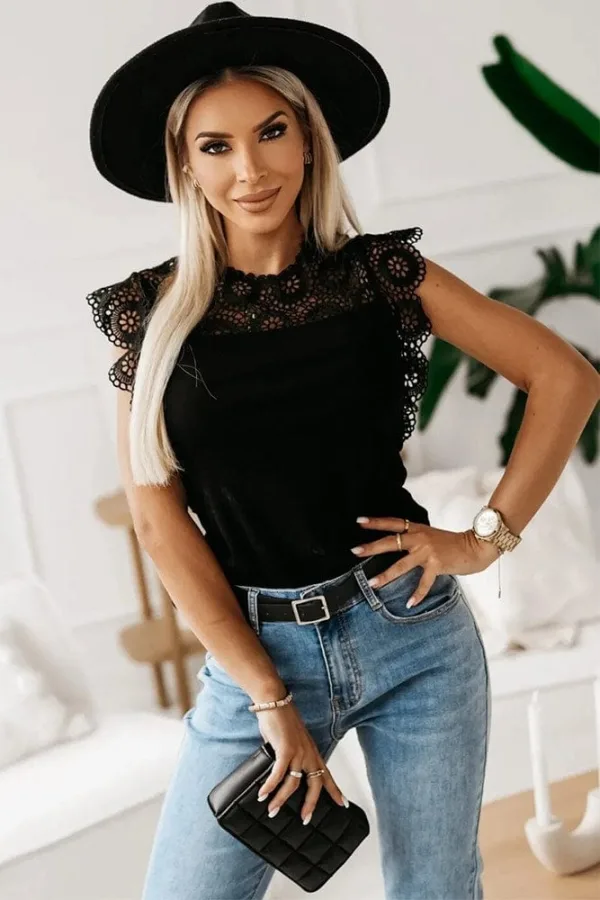 Blouse Dentelle Noire