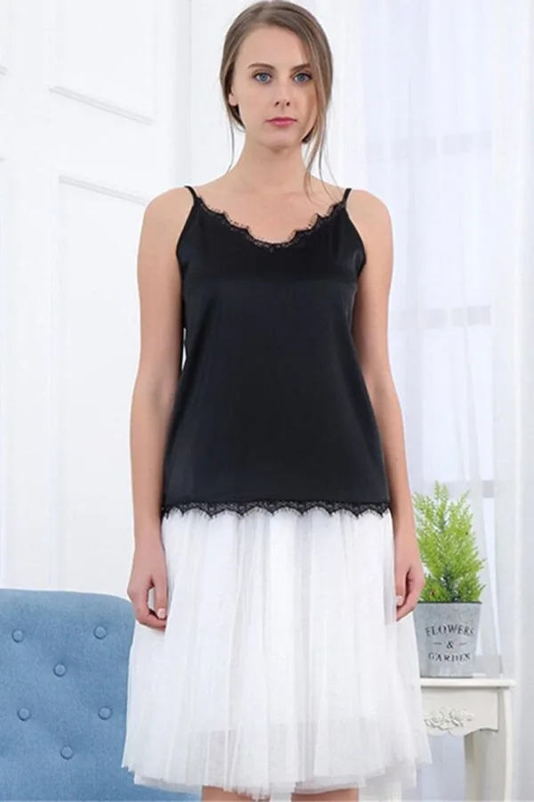 Caraco Dentelle Noire Coton