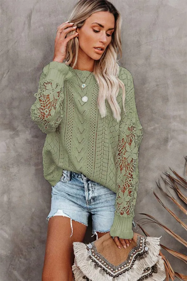 Pull Dentelle Vert