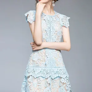 Robe Dentelle Bleu Ciel