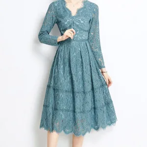 Robe Dentelle Bleu Turquoise