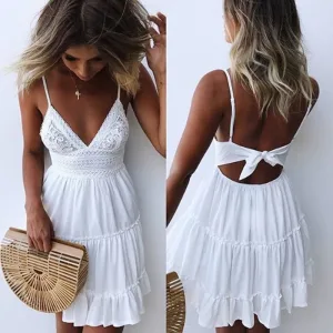 Robe Blanche Dentelle Dos Nu